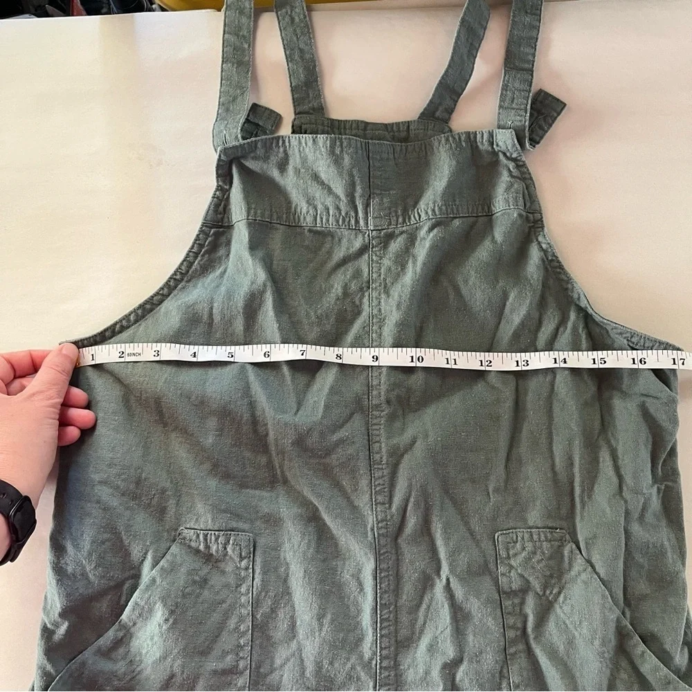 Universal Thread Sage Green Linen Blend Jumpsuit Overalls Small Boho Lagenlook - Picture 8 of 8